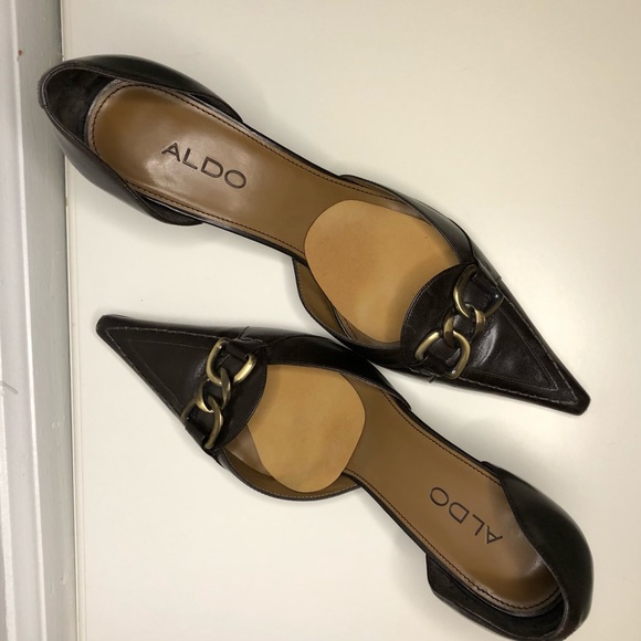 ALDO point toe leather kitten heels size 8 - Picture 6 of 6
